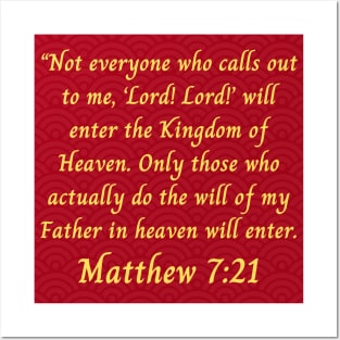 Bible Verse Matthew 7:21 Posters and Art